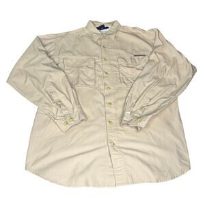 ExOfficio Men’s XL Tan LS Shirt Fishing Outdoors Action Quick-dry Mesh Lining